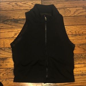 Black zip up workout top